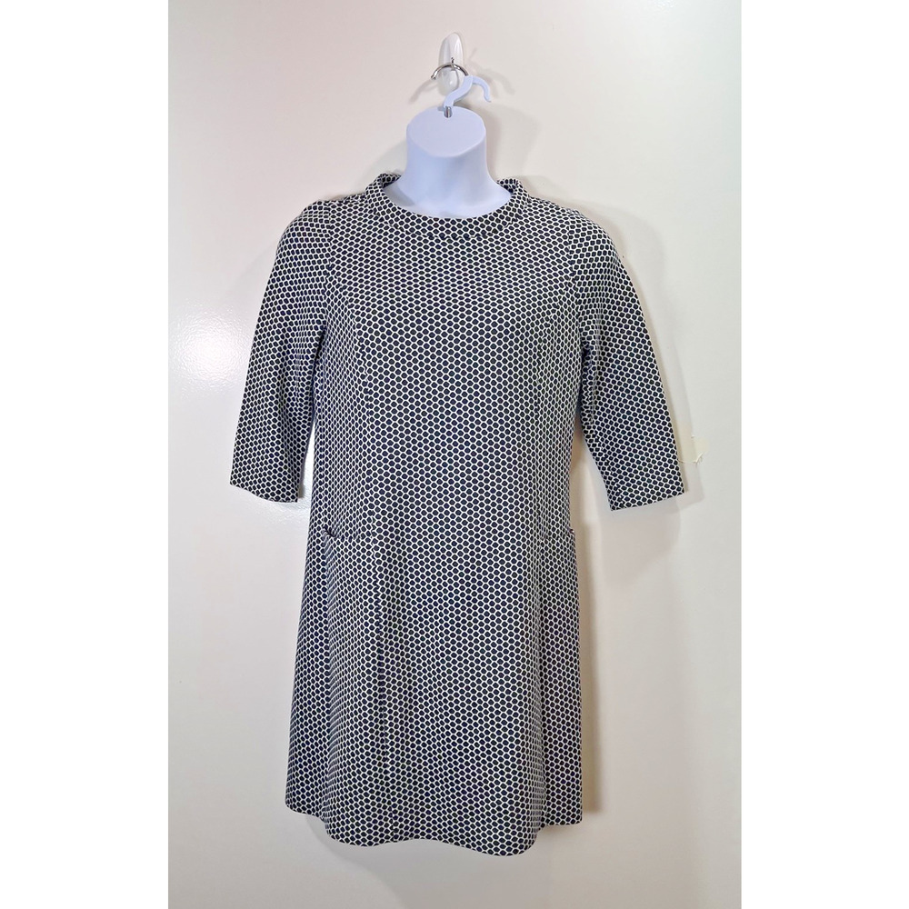 Boden Women’s Shift Dress Size M 10 Blue White Polka Dot Preppy Classic Business